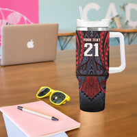 Custom New Zealand Tumbler With Handle Maori Kiwiana Pattern Tukutuku Motif LT9 - Polynesian Pride