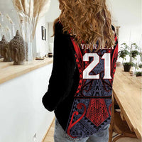Custom New Zealand Women Casual Shirt Maori Kiwiana Pattern Tukutuku Motif