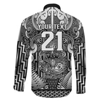 Custom New Zealand Taiaha Maori Family Matching Short Sleeve Bodycon Dress and Hawaiian Shirt Kiwikiwi Minimalist Silver Fern Tukutuku Motif