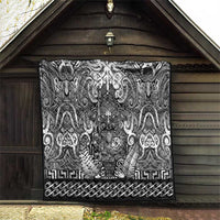 New Zealand Taiaha Maori Quilt Kiwikiwi Minimalist Silver Fern Tukutuku Motif