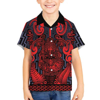 Custom New Zealand Taiaha Maori Hawaiian Shirt Whero Minimalist Silver Fern Tukutuku Motif