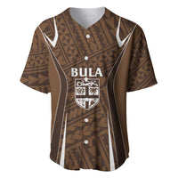 Custom Oceania Football Bula Fiji Baseball Jersey Polynesian Tribal Pattern LT9 Brown - Polynesian Pride