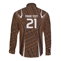 Custom Oceania Football Bula Fiji Long Sleeve Button Shirt Polynesian Tribal Pattern LT9 - Polynesian Pride