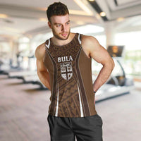 Custom Oceania Football Bula Fiji Men Tank Top Polynesian Tribal Pattern LT9 Brown - Polynesian Pride