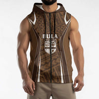 Custom Oceania Football Bula Fiji Sleeveless Zip Hoodie Polynesian Tribal Pattern LT9 - Polynesian Pride