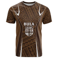 Custom Oceania Football Bula Fiji T Shirt Polynesian Tribal Pattern LT9 Brown - Polynesian Pride