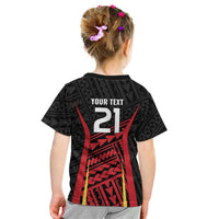 Custom Oceania Football Papua New Guinea Kid T Shirt Polynesian Tribal Pattern LT9 - Polynesian Pride