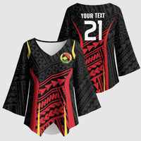 Custom Oceania Football Papua New Guinea Kimono Sleeve Blouse Polynesian Tribal Pattern LT9 - Polynesian Pride