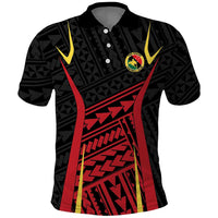 Custom Oceania Football Papua New Guinea Polo Shirt Polynesian Tribal Pattern LT9 Red - Polynesian Pride
