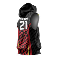 Custom Oceania Football Papua New Guinea Sleeveless Hoodie Polynesian Tribal Pattern LT9 - Polynesian Pride