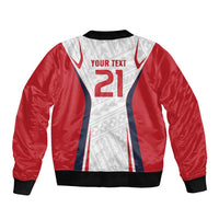 Custom Oceania Football Tahiti Sleeve Zip Bomber Jacket Polynesian Tribal Pattern LT9 - Polynesian Pride