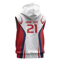 Custom Oceania Football Tahiti Sleeveless Zip Hoodie Polynesian Tribal Pattern LT9 - Polynesian Pride