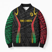 Custom Oceania Football Vanuatu Bomber Puffer Jacket Polynesian Tribal Pattern LT9 Unisex Black - Polynesian Pride