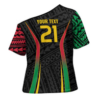 Custom Oceania Football Vanuatu Cross Shoulder Shirt Polynesian Tribal Pattern LT9 - Polynesian Pride