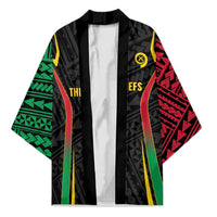 Custom Oceania Football Vanuatu Kimono Polynesian Tribal Pattern LT9 Unisex Black - Polynesian Pride
