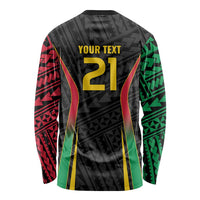 Custom Oceania Football Vanuatu Long Sleeve Shirt Polynesian Tribal Pattern LT9 - Polynesian Pride