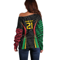 Custom Oceania Football Vanuatu Off Shoulder Sweater Polynesian Tribal Pattern LT9 - Polynesian Pride