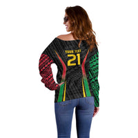 Custom Oceania Football Vanuatu Off Shoulder Sweater Polynesian Tribal Pattern LT9 - Polynesian Pride