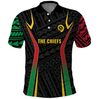 Custom Oceania Football Vanuatu Polo Shirt Polynesian Tribal Pattern LT9 Black - Polynesian Pride