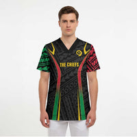 Custom Oceania Football Vanuatu Scrub Top Polynesian Tribal Pattern LT9 - Polynesian Pride