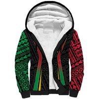 Custom Oceania Football Vanuatu Sherpa Hoodie Polynesian Tribal Pattern LT9 Unisex Black - Polynesian Pride