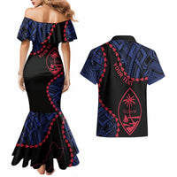 Personalized Guam 80th Anniversary Liberation Day Couples Matching Mermaid Dress and Hawaiian Shirt Guahan Basic Seal LT9 - Polynesian Pride