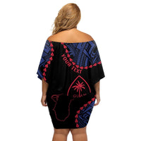 Personalized Guam 80th Anniversary Liberation Day Off Shoulder Short Dress Guahan Basic Seal LT9 - Polynesian Pride