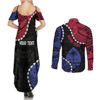 Personalized Guam 80th Anniversary Liberation Day Couples Matching Summer Maxi Dress and Long Sleeve Button Shirt Tano I Man Chamoru Since 1944 LT9 - Polynesian Pride