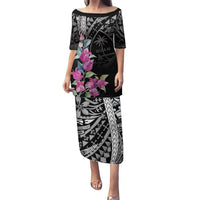 Guahan Puti Tai Nobiu Puletasi Guam Bougainvillea Flower Art LT9 Long Dress Black - Polynesian Pride