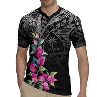 Guahan Puti Tai Nobiu Rugby Jersey Guam Bougainvillea Flower Art