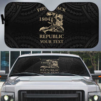 Personalized Haiti First Black Republic Auto Sun Shade Negre Marron With Map And Flag - Polynesian Pride
