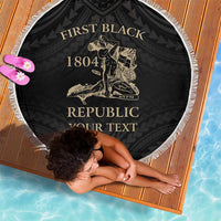 Personalized Haiti First Black Republic Beach Blanket Negre Marron With Map And Flag LT9 - Polynesian Pride