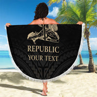 Personalized Haiti First Black Republic Beach Blanket Negre Marron With Map And Flag LT9 - Polynesian Pride