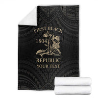 Personalized Haiti First Black Republic Blanket Negre Marron With Map And Flag LT9 - Polynesian Pride