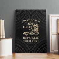 Personalized Haiti First Black Republic Canvas Wall Art Negre Marron With Map And Flag LT9 - Polynesian Pride