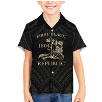 Personalized Haiti First Black Republic Family Matching Mermaid Dress and Hawaiian Shirt Negre Marron With Map And Flag