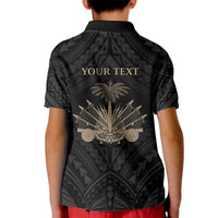 Personalized Haiti First Black Republic Kid Polo Shirt Negre Marron With Map And Flag