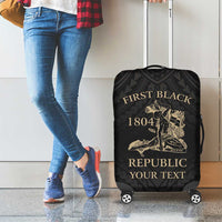 Personalized Haiti First Black Republic Luggage Cover Negre Marron With Map And Flag