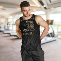 Personalized Haiti First Black Republic Men Tank Top Negre Marron With Map And Flag LT9 Black - Polynesian Pride