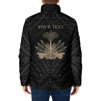Personalized Haiti First Black Republic Padded Jacket Negre Marron With Map And Flag LT9 - Polynesian Pride