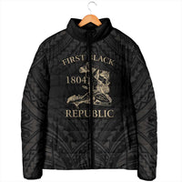 Personalized Haiti First Black Republic Padded Jacket Negre Marron With Map And Flag LT9 - Polynesian Pride