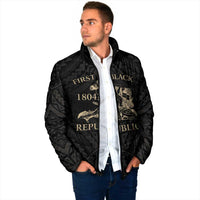 Personalized Haiti First Black Republic Padded Jacket Negre Marron With Map And Flag LT9 - Polynesian Pride