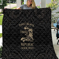 Personalized Haiti First Black Republic Quilt Negre Marron With Map And Flag
