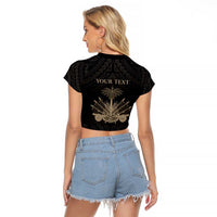 Personalized Haiti First Black Republic Raglan Cropped T Shirt Negre Marron With Map And Flag LT9 - Polynesian Pride