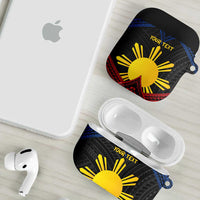 Personalized Philippines AirPods Case Polynesian Tribal Tattoo with Filipino Flag Motif LT9 - Polynesian Pride