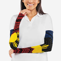 Personalized Philippines Arm Sleeves Polynesian Tribal Tattoo with Filipino Flag Motif - Polynesian Pride