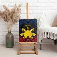 Personalized Philippines Canvas Wall Art Polynesian Tribal Tattoo with Filipino Flag Motif