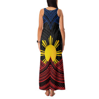 Personalized Philippines Family Matching Tank Maxi Dress and Hawaiian Shirt Polynesian Tribal Tattoo with Filipino Flag Motif
