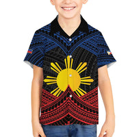 Personalized Philippines Family Matching Tank Maxi Dress and Hawaiian Shirt Polynesian Tribal Tattoo with Filipino Flag Motif