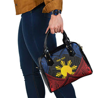 Personalized Philippines Shoulder Handbag Polynesian Tribal Tattoo with Filipino Flag Motif